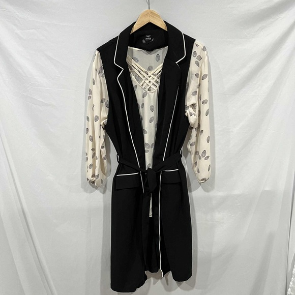 Perch by Blu Pepper Black Contrast Longline Vest Women’s Size 3XL - Picture 3 of 7